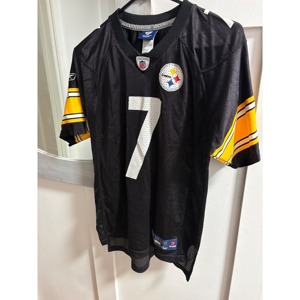 Reebok Pittsburgh Steelers Ben Roethlisberger 7 Jersey Kids Large 14-16 Black